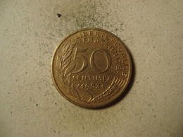 MONNAIE FRANCE 50 CENTIMES 1963 MARIANNE 4 PLIS - 50 Centimes