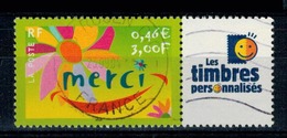 2001 N 3433 MERCI VIGNETTE PERSONNALISE OBLITERE CACHET ROND  #229# - Used Stamps