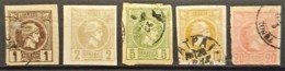 GREECE 1889/95 - MLH/canceled - Sc# 90a, 91, 92, 93a, 94a -1l 2l 5l 10l 20l - Usados