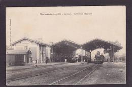 CPA Lot Et Garonne 47 Marmande Gare Chemin De Fer Train Circulé - Marmande