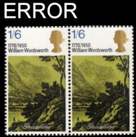 CV:€14.40 Great Britain 1970 Grasmere Mountains Art Lake 1/6Sh PAIR ERROR:no Emboss.GB - Errors, Freaks & Oddities (EFOs