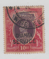 Chamba  1940  KG VI  10 Rs  SERVICE  SG 086  Used  Offered  AS IS  #  57755  S  Inde Indien India - Chamba