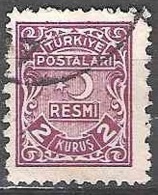 Türkiye 1948 Michel Service 3 O Cote (2009) 0.15 Euro Armoirie Cachet Rond - Gebraucht