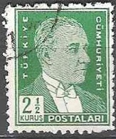 Türkiye 1931 Michel 949Y O Cote (2009) 0.15 Euro Kemal Atatürk Cachet Rond - Oblitérés