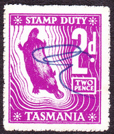 TASMANIA 2d Purple Stamp Duty Revenue Stamp FU - Revenue Stamps