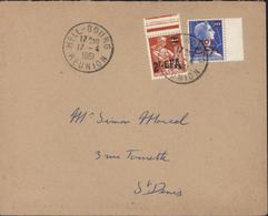YT France 331 + 337 Surchargés CFA Rare Courrier Intérieur île CAD Hell Bourg Réunion 17 4 1961 Pour St Denis - Used Stamps