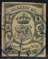 Oldenburg 23/1 Auf 3 Groschen Gelb - Oldenburg Nr. 8 - Oldenbourg