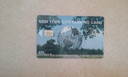 JOLIE CARTE A PUCE STATIONNEMENT PARKING NEW YORK 50$ B.E !!! - Schede A Pulce