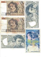 FRANCIA Lotto 5 Banconote 50 FRANCS 1990+1991+1993 + 100 Francs 1991 1993 LOTTO 2976 - 10 F 1963-1973 ''Voltaire''