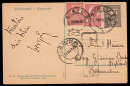 1921 Romania, Illustrated Postcard From Sibiu To Transnistria TIGHINA Military Censorship, Bessarabia - 1ste Wereldoorlog (Brieven)