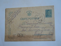 ROMANIA WWII  CARTA POSTALA 4 LEI 1941 SOLDAT -- CENZURAT 3 - Vrijstelling Van Portkosten