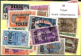 25 Timbres Tchad Avant Indépendance - Otros & Sin Clasificación