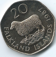 Falkland Islands - Elizabeth II - 20 Pence - 1987 - KM17 - Tiny Mintage - Falkland