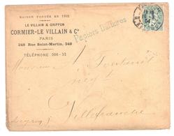 PARIS Lettre Entête CORMIER Le VILLAIN  Papiers D'Affaires 5c Blanc Yv 111 Ob 1904 - Lettres & Documents