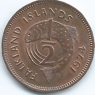 Falkland Islands - 1974 - Elizabeth II - ½ Penny - KM1 - Falkland Islands