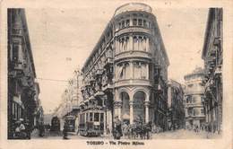 010273 "TORINO - VIA PIETRO MICCA" ANIMATA, TRAMWAY, CARROZZE CON CAVALLI.  CART  SPED 1929 - Trasporti