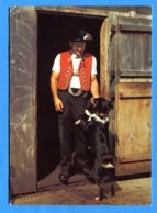 NY707, Homme En Costume Avec Son Chien Appenzellois, Dog, Hund, 7681, édit. Photoglob, GF, Circulée 1989 - Other & Unclassified