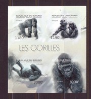 BURUNDI 2012 GORILLES  NON DENTELE  YVERT N°1770/73  NEUF MNH** - Gorilles