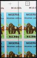 NIGERIA 1990 Mountain Gorilla N2.40 ERROR:PERF.4-BLOCK - Gorilles