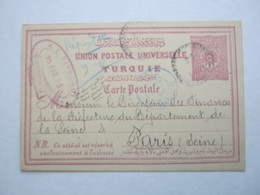 1895 , Ganzsache  Nach Paris - Storia Postale