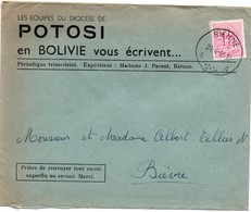 Rienne 1965 - Oblitération à Points Sur Lettre Diocèse De Potosi - Puntstempels