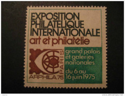 1975 Paris Expo Phil Int Art ARPHILA Poster Stamp - Esposizioni Filateliche