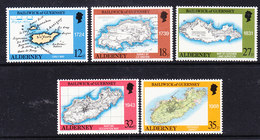 Alderney 1989 Old Maps 5v ** Mnh (47113D) - Alderney