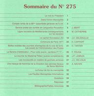 FEUILLES MARCOPHILES - N° 275 1993 = POSTE MARITIME MEDITERRANEE + Flamme Multiple CARRIERES P.T.T. + GUICHETS ANNEXES - Français