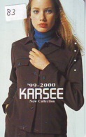 Télécarte *  MODE - FASHION (83) * JOLIE FEMME - NICE GIRL * Japan Phonecard - Frau*  KARSEE - Mode