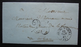 Meung Sur Loire 1851 Lettre Taxée 25 Pour Orléans - 1849-1876: Klassieke Periode