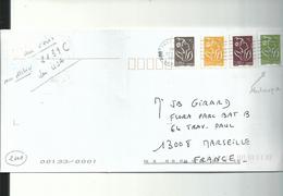 Lettre Des USA Pour MARSEILLE....affranchissement Fantaisiste......a Circulé.....USA 2006........ - Usati