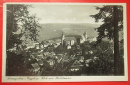 I2- Germany Vintage Postcard- Schwarzenberg I. Erzgebirge, Blick Vom Rockelmann - Schwarzenberg (Erzgeb.)