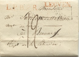 BELGIQUE - LEUVEN ROUGE + L.P.B.2.R. SUR LETTRE AVEC TEXTE POUR LA FRANCE, 1820 - 1815-1830 (Periodo Olandese)