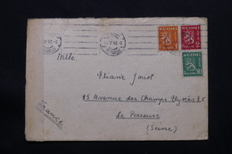 FINLANDE - Enveloppe De Helsingfors Pour La France En 1940 Avec Contrôle Postal - L 58323 - Briefe U. Dokumente