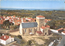 85-L'ILE-D'YEU- L'EGLISE DE ST-SAUVEUR VUE DU CIEL - Ile D'Yeu