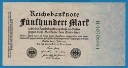 DEUTSCHES REICH 500 Mark 	07.07.1922	# B.10706881 P# 74c - 500 Mark