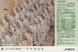 Carte Prépayée Japon - CHINE ARCHEOLOGIE ** Soldats XIAN ** - CHINA Army Archeology Japan Prepaid JR IO Card  - Site 126 - Culture