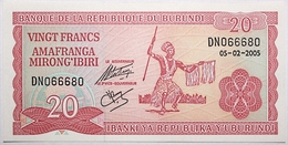 Burundi - 20 Francs - 2005 - PICK 27d.4 - NEUF - Burundi