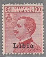 COLONIE LIBIA 1918 EFFIGI MICHETTI   60C CARMINIO   SASSONE N.19  MNH  SPLENDIDI - Ethiopia