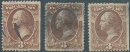 Stati Uniti D'america,United States,U.S.A,1873 Revenue Stamps 3c MINISTRY OF TREASURY,Used - Dienstmarken