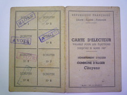 2020 - 5113  CARTE D'ELECTEUR  -  ALGER  1947  (Pierre CANCET BENQUE)   XXX - Zonder Classificatie