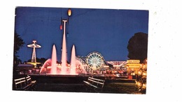 CINCINNATI, Ohio, USA, Night View Of Coney Island, 196? Chrome Postcard, Amusement Park - Cincinnati