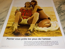 ANCIENNE PUBLICITE LES YEUX DE L AMOUR PERRIER  1972 - Perrier