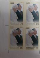 O) 2012 CUBA-CARIBE,  IMPERFORATE,VISIT OF BENEDICT XVI - JOSEPH RATZINGER - POPE 265, PRESIDENT RAUL CASTRO, MNH - Geschnittene, Druckproben Und Abarten