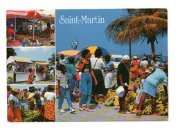 Saint Martin: St. Maarten, Antilles Françaises, La Ville De Marigot, Scenes De Marche, Bananes (20-502) - Saint-Martin