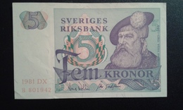 SVEDEN  5 KRONOR 1981  EF  D-0091 - Suède