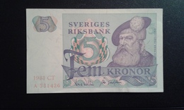 SVEDEN  5 KRONOR 1981  AUNC  D-0096 - Sweden