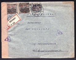 RARE - SELTEN ** SARRE SAARGEBIET - EINSCHREIBEN CENSURE CENSOR SUR LETTRE RECOMMANDEE VÖLKLINGEN > GRUNEWALD 1921 ! - Storia Postale