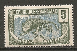 CONGO - Yt. N° 51  *  5c  Panthère  Cote   1,3   Euro  BE  2 Scans - Neufs