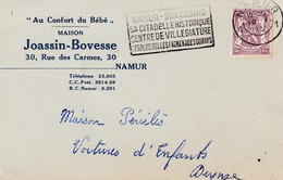 DDW 947  --  Carte Privée TP Petit Sceau NAMUR 1951 - Entete Au Confort Du Bébé , Maison Joassin-Bovesse - 1935-1949 Kleines Staatssiegel